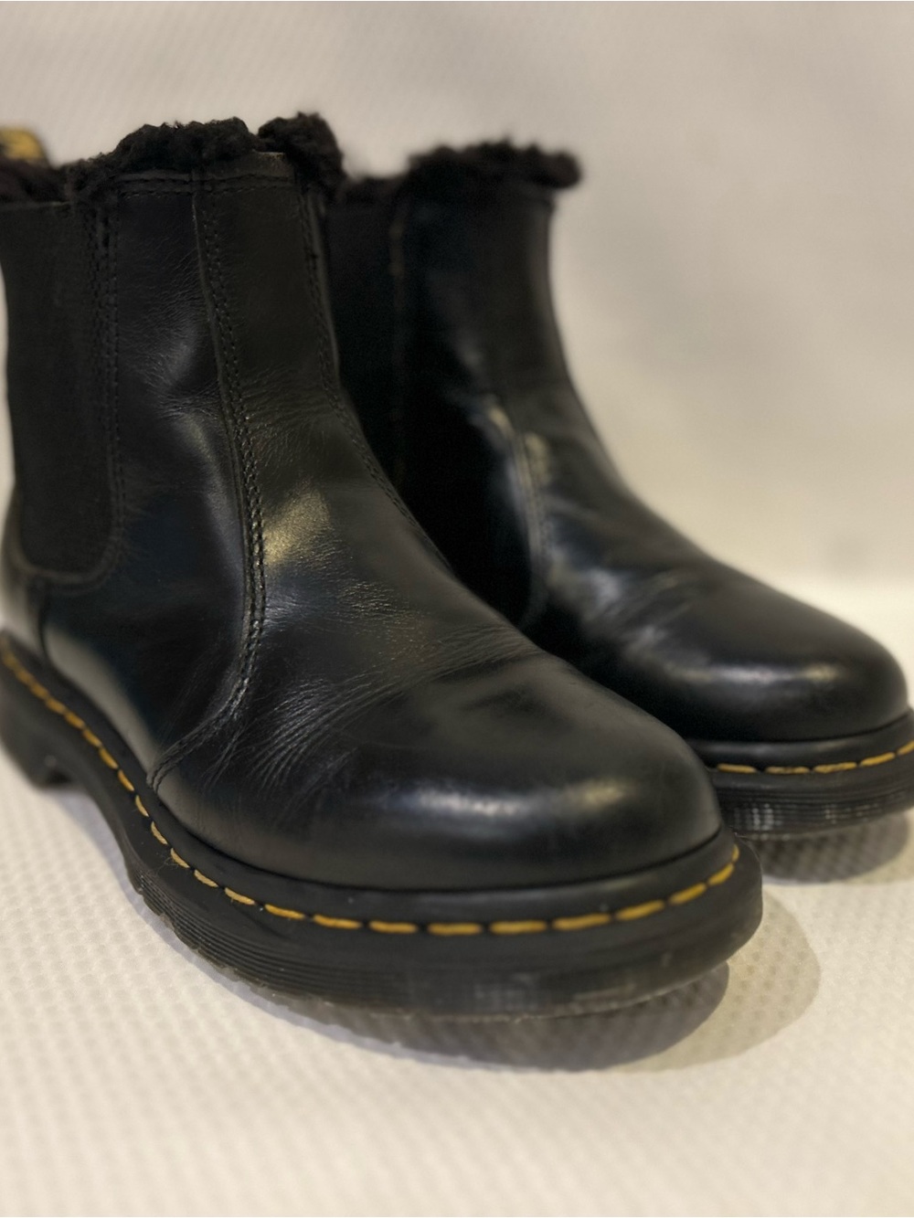 Dr. Martens Lenore Fur-Lined Chelsea Boots